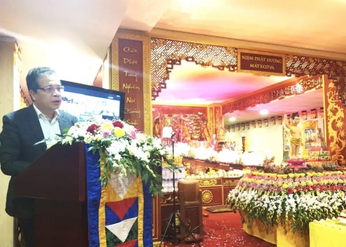 Cộng đồng người Việt tại Nga tổ chức Đại lễ Phật Đản 2022 2 Đại sứ Đặng Minh Khôi phát biểu tại buổi lễ